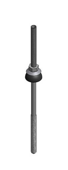 Rvs stokschroef M10x226mm (stalen gording, bereik 80-125mm)