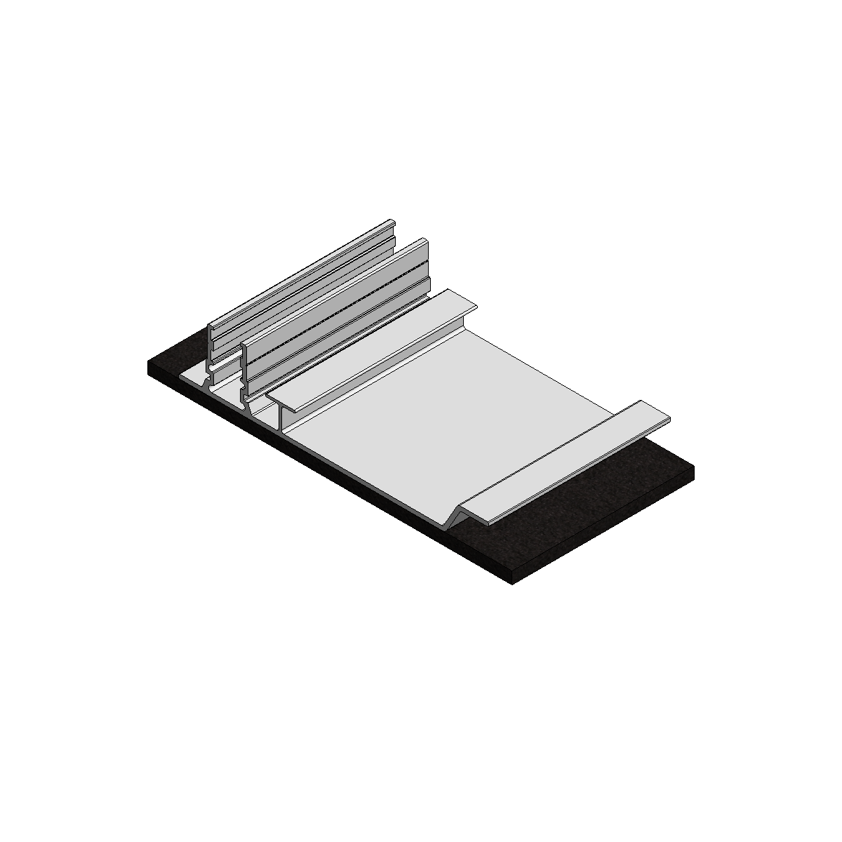 Alu. panel support back foot ValkPro+ (base) 150mm PVC