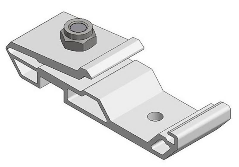 Alu montageklem 30mm voor inlegsysteem op trapezium daken