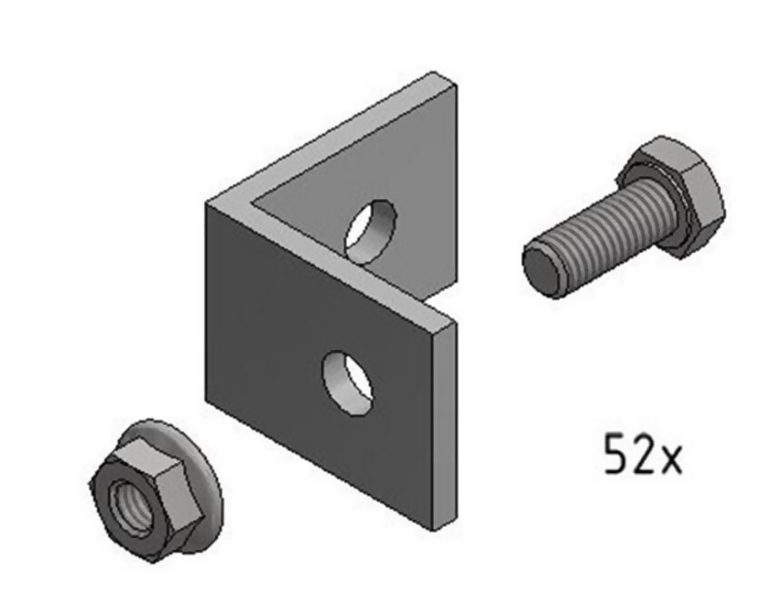 L-adapters met bout en moer voor Landscape montage (4 st.)