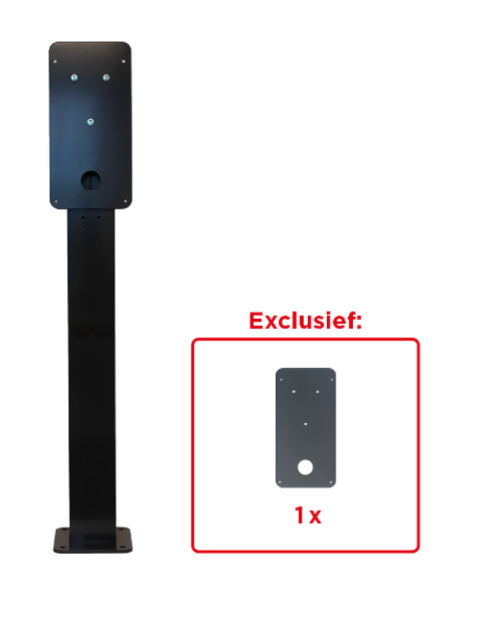 EV-Go-Single-3 EV-Go Accessoire, 3.0 Enkelzijdige metalen montagepaal, mat zwart EV-Go-Single-3