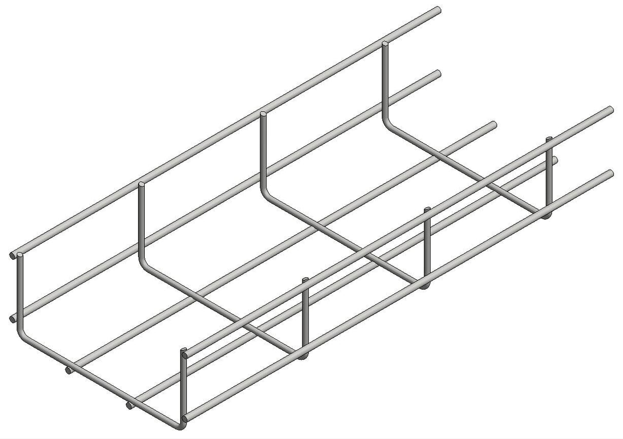 Zinc-alu mesh cable tray w=150mm h=60mm L=3000mm - 76010150603000