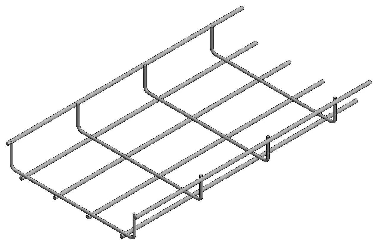 Zinc-alu mesh cable tray w=200mm h=35mm L=3000mm - 76010200353000