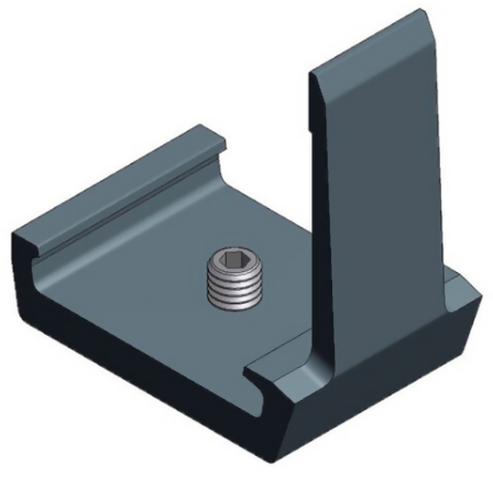 Alu eindstop voor inleg profiel met inbus M6x10mm - ZWART