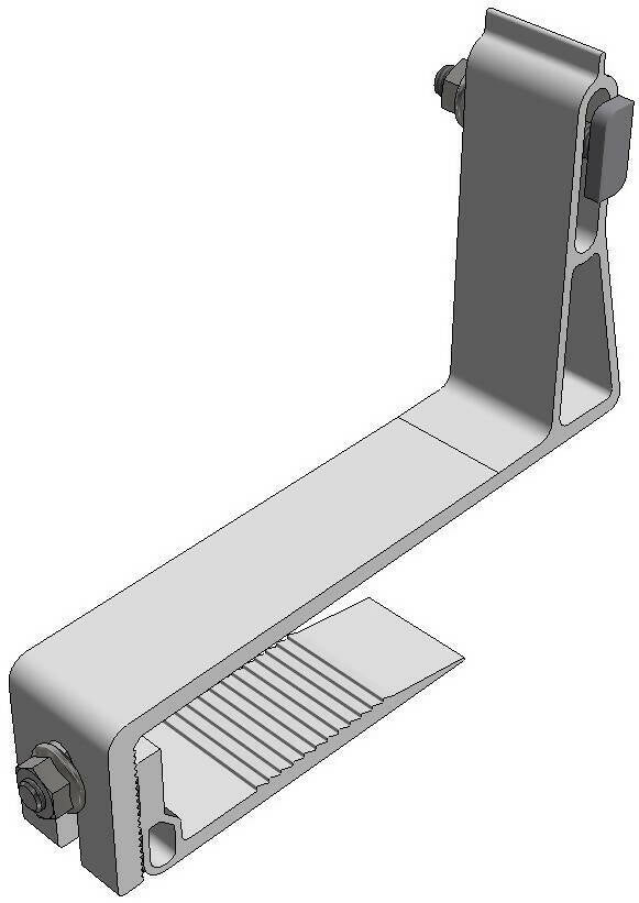 Alu Slimeline roof hook 35-59mm - adjustable - twist + hammer head bolt + collar nut - 729541