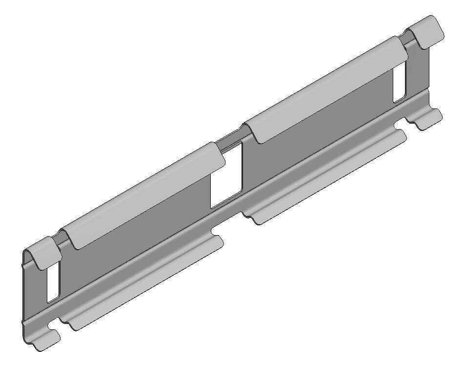 Zinc-magnesium coupling plate for wire mesh duct h=60mm - clip-on - 760202