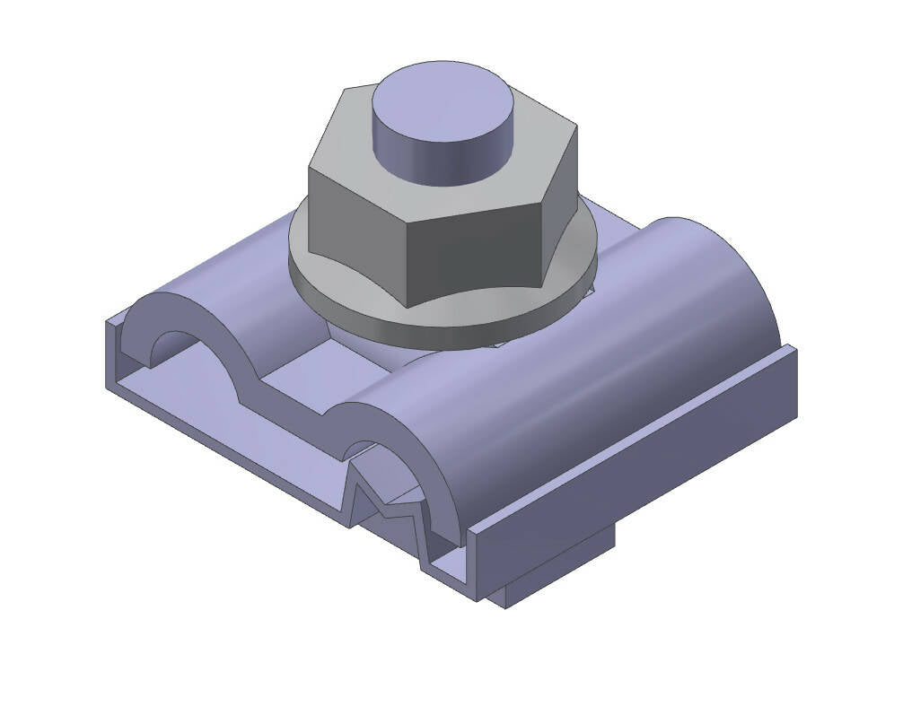 Stainless steel. Grounding clamp with M10 hammer head bolt for integrating ValkPro+ in the functional potential equalization/functional grounding and lightning potential equalization according to IEC/EN 62305-3 - 762805