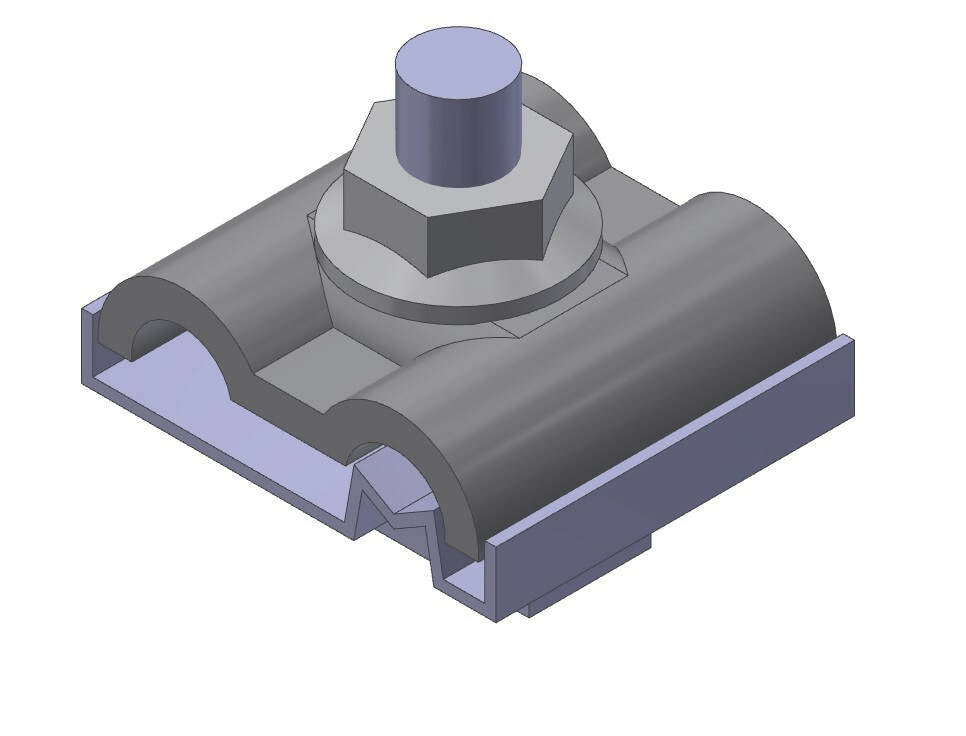 Edelstahl. Erdungsklemme ausgestattet mit Hammerkopfschraube M8 zur Einbindung von ValkPro+ in den Funktionspotentialausgleich/Funktionserdung und Blitzschutzpotentialausgleich nach IEC/EN 62305-3. - 762806