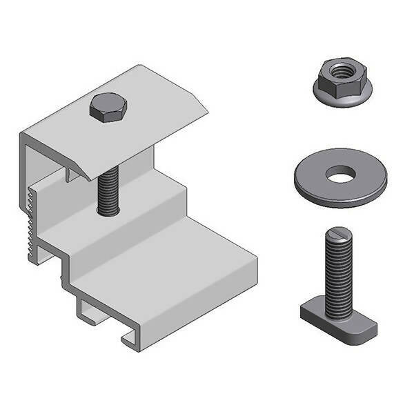 Aluminum clamp for power optimizer/micro inverter - clamp to panel 28-50mm - 721581