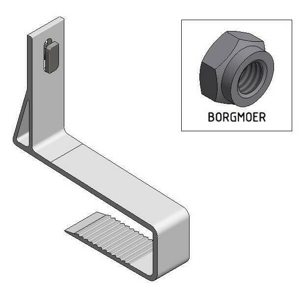 Alu Slimeline roof hook 40-50 mm hammer head bolt + lock nut - 729532