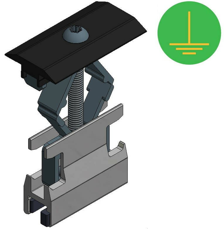 Aluminum intermediate clamp for aluminum profile - T30 - clamping range 28-50mm - black - 721550ZW