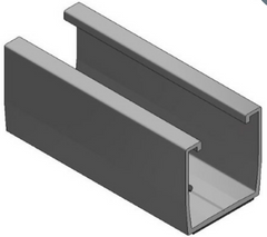 Alu trapezium profiel L=120mm + EPDM (incl eind gaten)