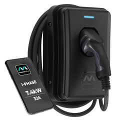 Masterplug Basic EV Charger IP65 Mode 3 7.4kW 230V Tethered 5M + RFID