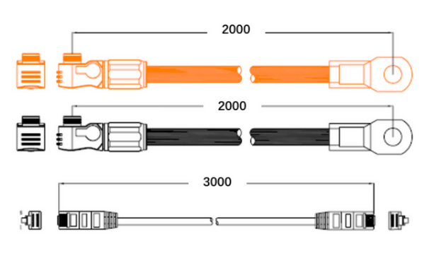 PYL-US-CABLESET-A Pylontech Accessoire US series kabelset battery-omvormer, 2m rd&zw, 3m comm., tm 10kWh BW0US2000BAL0007A