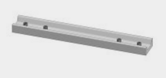 Alu koppelstrip voor inleg profiel met 4x inbus M6x10mm