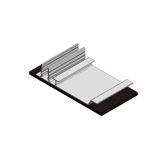 Alu. panel support back foot ValkPro+ (base) 150mm PVC