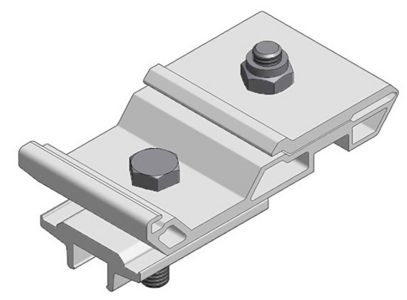 Alu montageklem 50mm voor cross-rail Side+ met inleg profiel