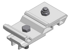 Alu montageklem 50mm voor cross-rail Side+ met inleg profiel
