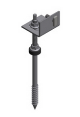 Rvs. Botline stokschroef M10x300 + L-adapt + hk