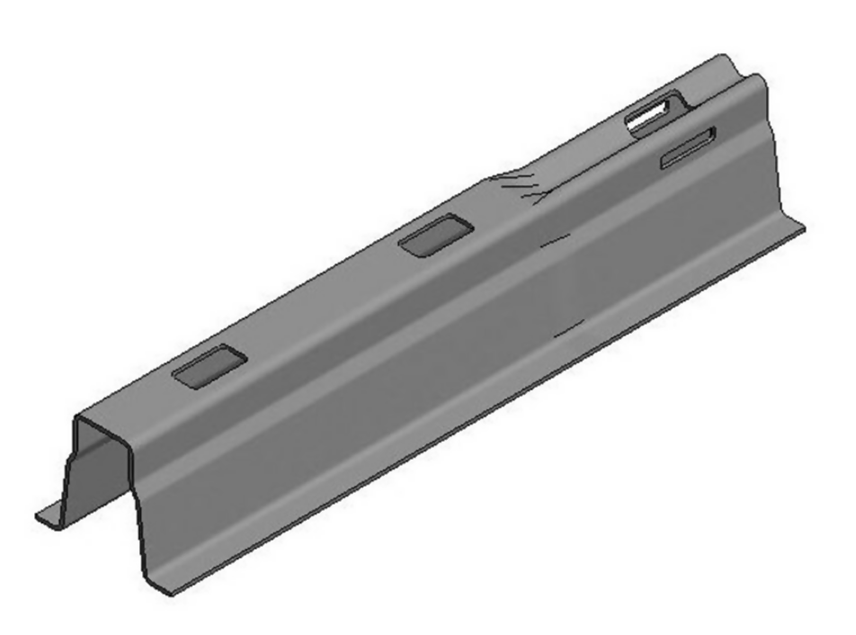 Verz dakdrager L=1600x1,5mm + koppelstuk 87mm