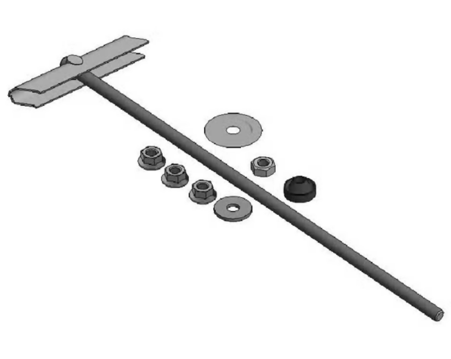 ValkSolarFix - RVS tuimelanker M10 L=400mm