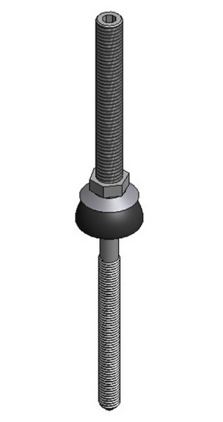 Rvs stokschroef M10x176mm (stalen gording, bereik 30-75mm)