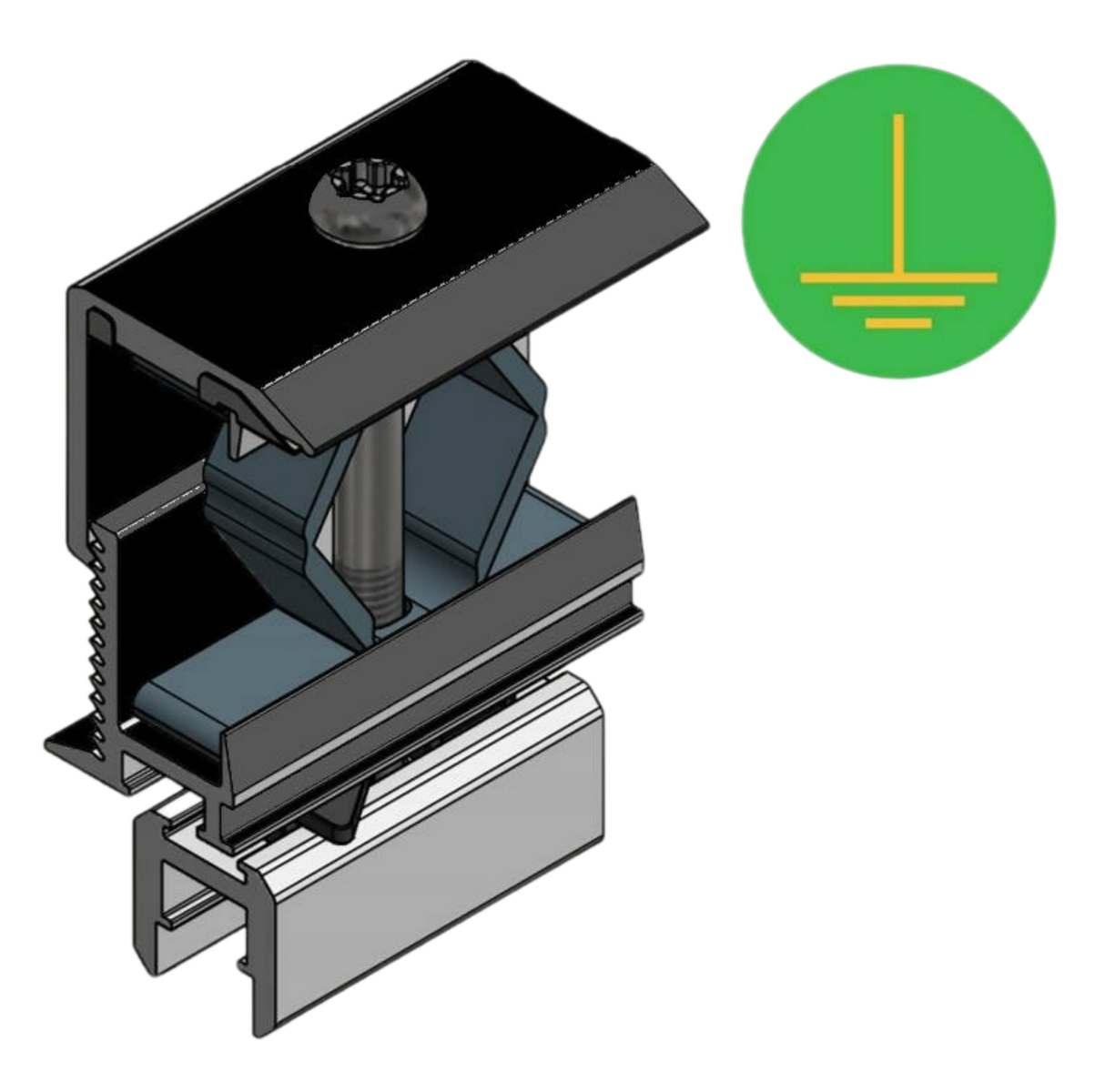 Aluminum end clamp for aluminum profile - T30 - clamping range 28-50mm - black - 721552ZW