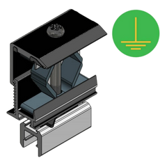 Aluminum end clamp for aluminum profile - T30 - clamping range 28-50mm - black - 721552ZW