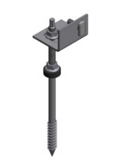 Rvs. Botline stokschroef M10x200 + L-adapt + hk