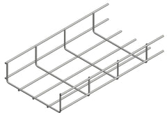 Zinc-alu mesh cable tray w=200mm h=60mm L=3000mm - 76010200603000