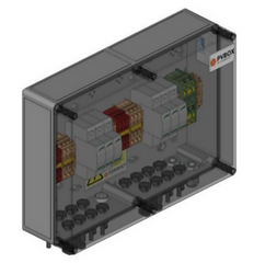 PVbox. 4 MPPT 10 in/10 uit obv MC4. Incl DC Type 1+2 SPD