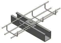 Aluminum mounting clamp for wire trays on trapezium and Side++ profile - 760207
