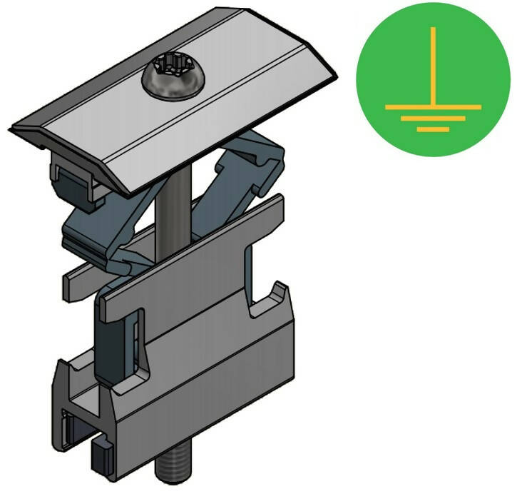 Alu-Zwischenklemme für Aluminiumprofil - T30 - Klemmbereich 28-50mm - 721550