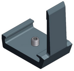 Alu eindstop voor inleg profiel met inbus M6x10mm - ZWART