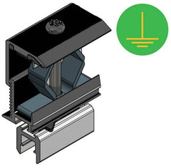 Aluminum end clamp for aluminum profile - T30 - clamping range 28-50mm - black - 721552ZW